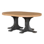 LuxCraft Poly Tables 72" Oval Outdoor Dining Table with Umbrella Hole