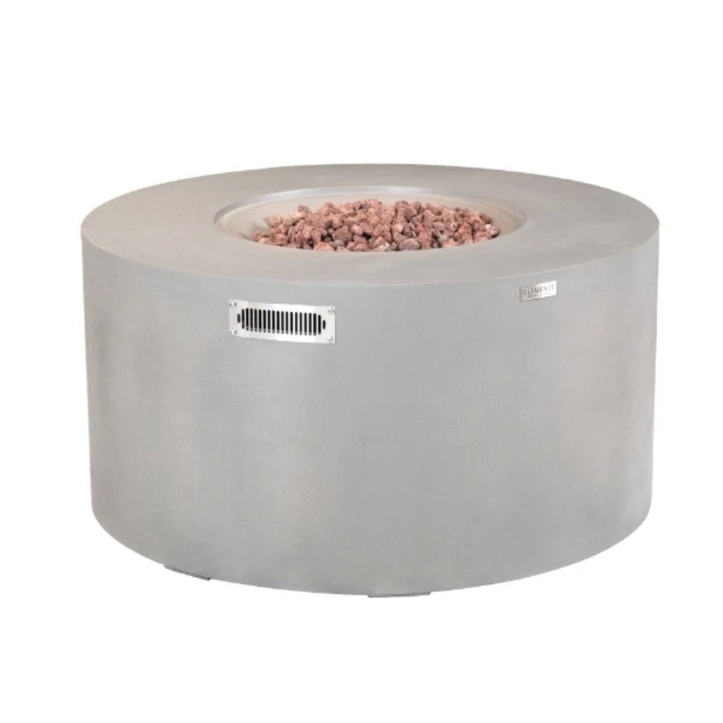 Elementi Pacaya Round Concreate Fire Pit Table, Hidden Propane Storage