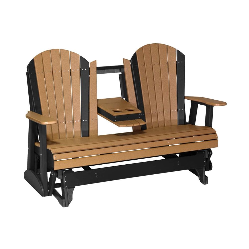 LuxCraft Adirondack 5-Foot HDPE Glider Bench