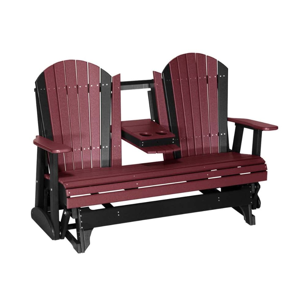 LuxCraft Adirondack 5-Foot HDPE Glider Bench
