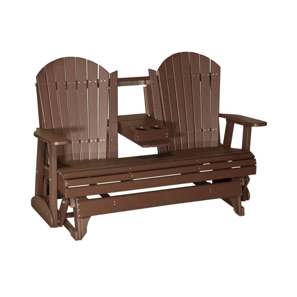 LuxCraft Adirondack 5-Foot HDPE Glider Bench