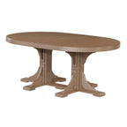 LuxCraft Poly Tables 72" Oval Outdoor Dining Table with Umbrella Hole