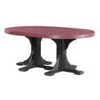 LuxCraft Poly Tables 72" Oval Outdoor Dining Table with Umbrella Hole