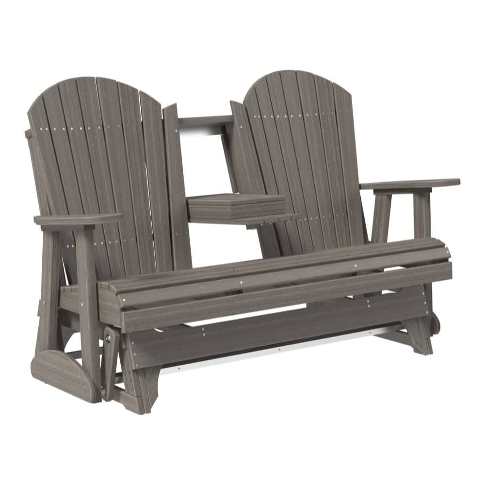 LuxCraft Adirondack 5-Foot HDPE Glider Bench
