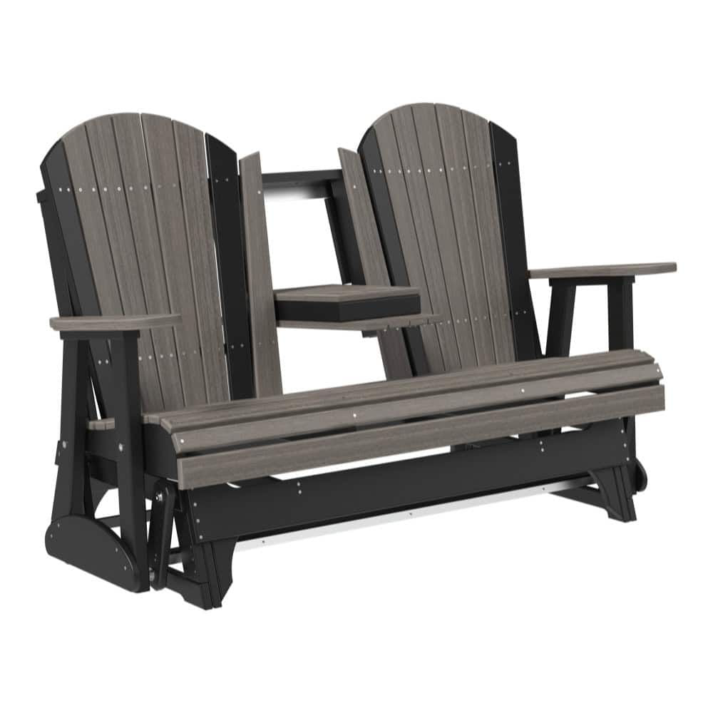 LuxCraft Adirondack 5-Foot HDPE Glider Bench
