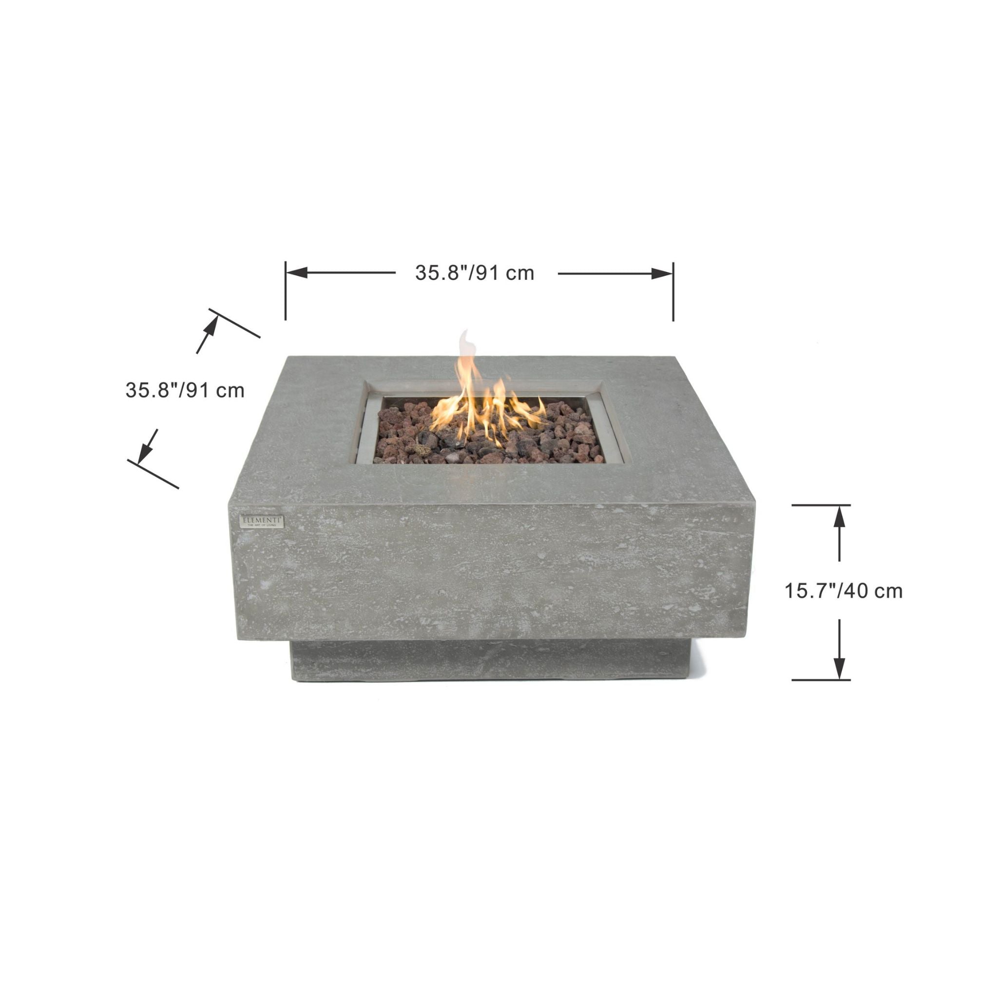 Elementi Manhattan 36” Concrete Fire Table