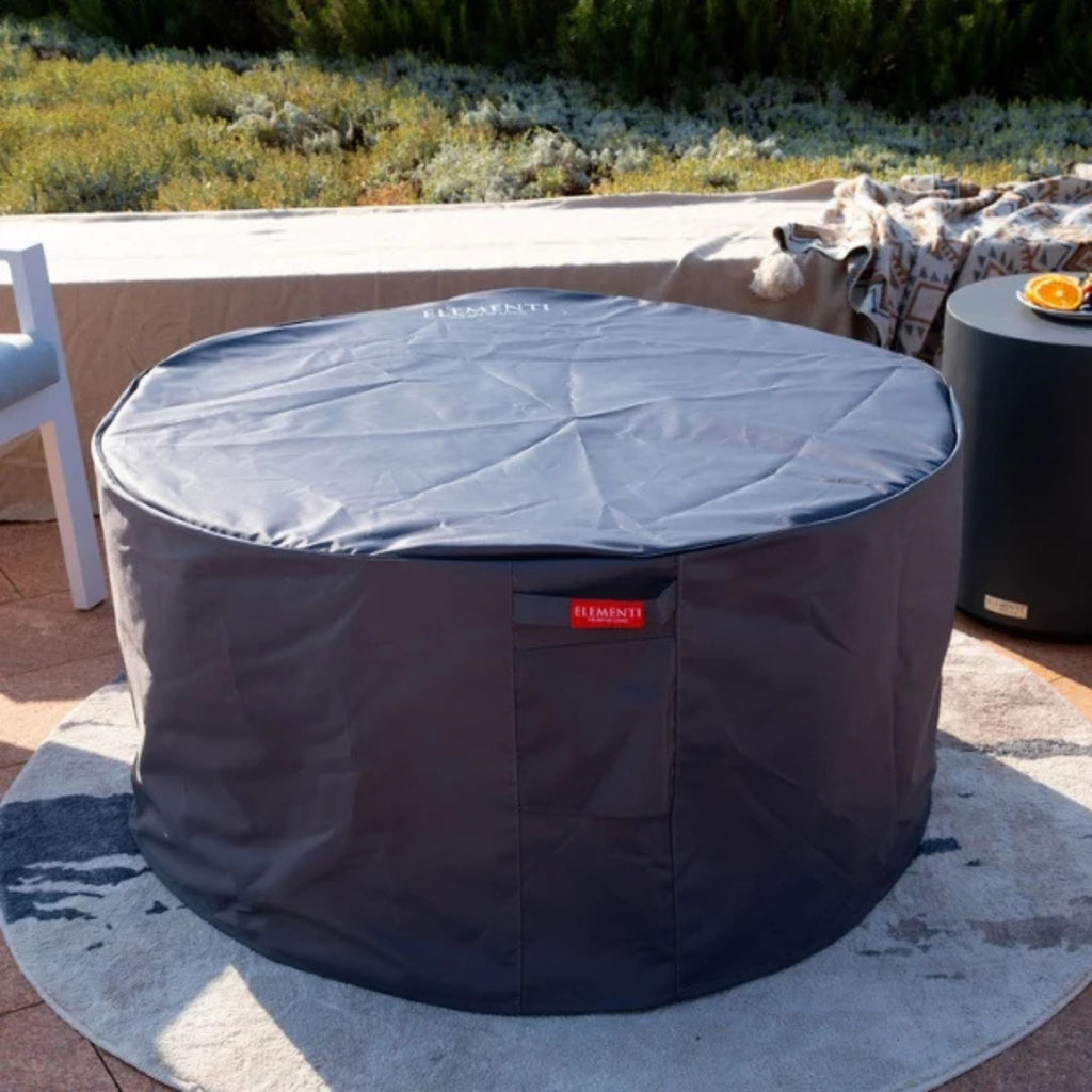 Elementi Pacaya Round Concreate Fire Pit Table, Hidden Propane Storage