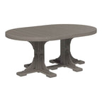 LuxCraft Poly Tables 72" Oval Outdoor Dining Table with Umbrella Hole