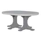 LuxCraft Poly Tables 72" Oval Outdoor Dining Table with Umbrella Hole