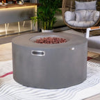 Elementi Pacaya Round Concreate Fire Pit Table, Hidden Propane Storage