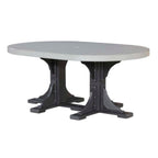 LuxCraft Poly Tables 72" Oval Outdoor Dining Table with Umbrella Hole