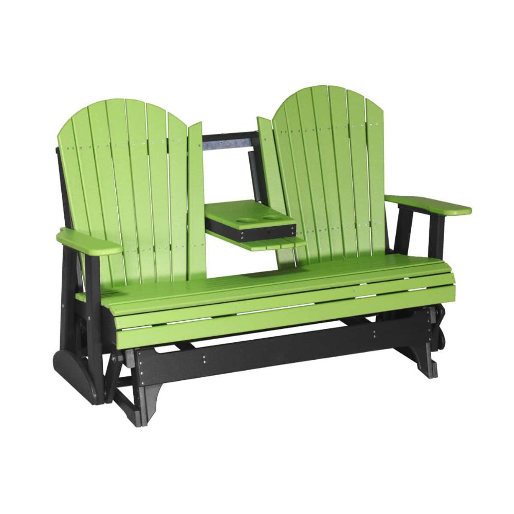 LuxCraft Adirondack 5-Foot HDPE Glider Bench