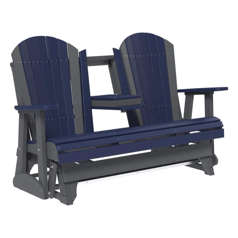 LuxCraft Adirondack 5-Foot HDPE Glider Bench