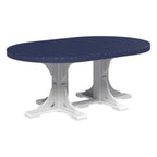 LuxCraft Poly Tables 72" Oval Outdoor Dining Table with Umbrella Hole