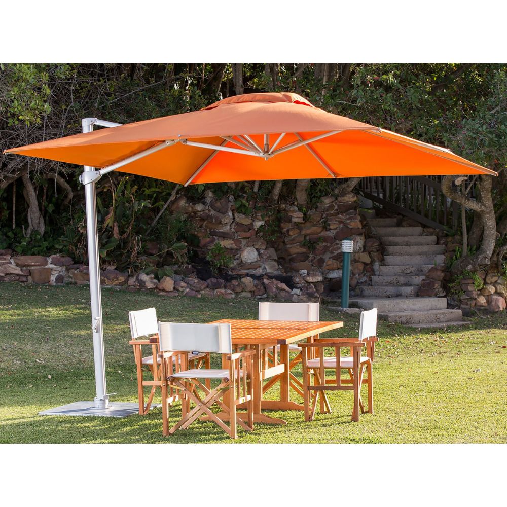 Pavone 9.8-Foot Square Cantilever Patio Umbrella Handwheel with Crank Lift