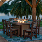 LuxCraft Lumin 79" Rectangular Dining Height Patio Fire Pit Table