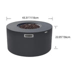 Elementi Pacaya Round Concreate Fire Pit Table, Hidden Propane Storage