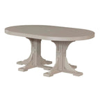 LuxCraft Poly Tables 72" Oval Outdoor Dining Table with Umbrella Hole