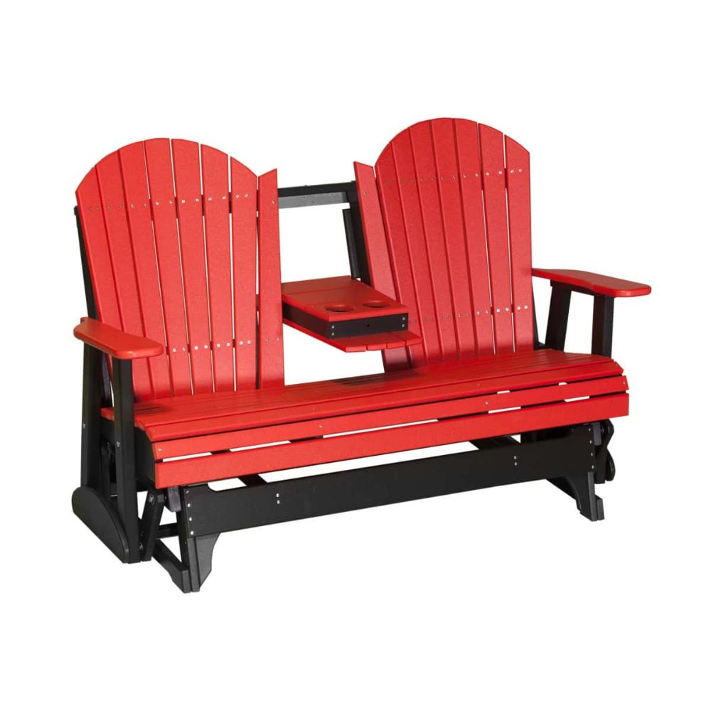 LuxCraft Adirondack 5-Foot HDPE Glider Bench