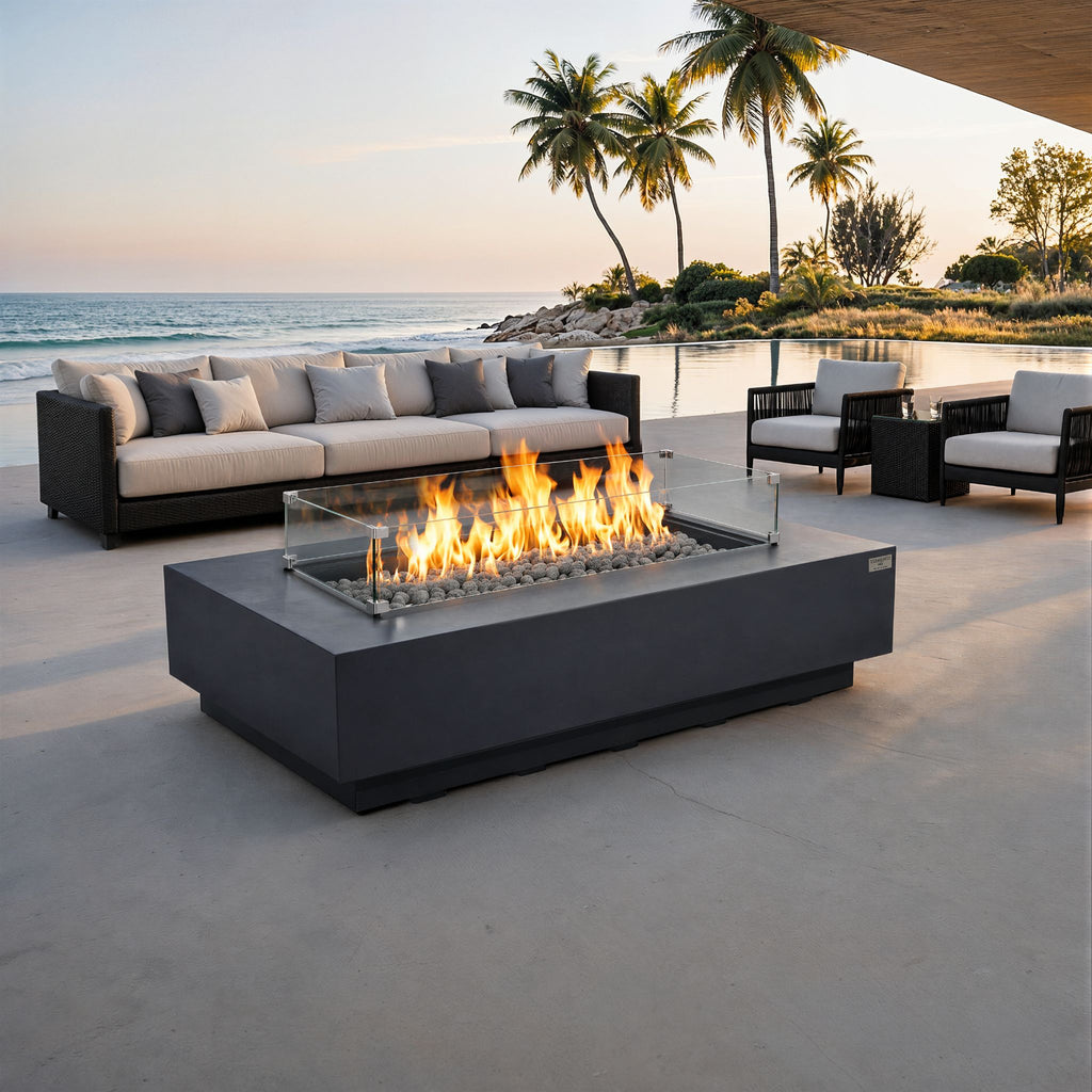 Elementi Pro Ravello 72” Fire Pit 150K BTU / Brass Burner