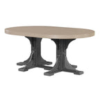 LuxCraft Poly Tables 72" Oval Outdoor Dining Table with Umbrella Hole