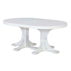 LuxCraft Poly Tables 72" Oval Outdoor Dining Table with Umbrella Hole