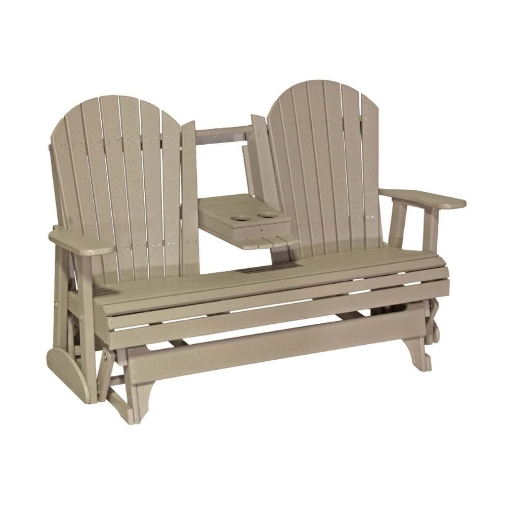 LuxCraft Adirondack 5-Foot HDPE Glider Bench