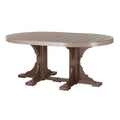 LuxCraft Poly Tables 72" Oval Outdoor Dining Table with Umbrella Hole