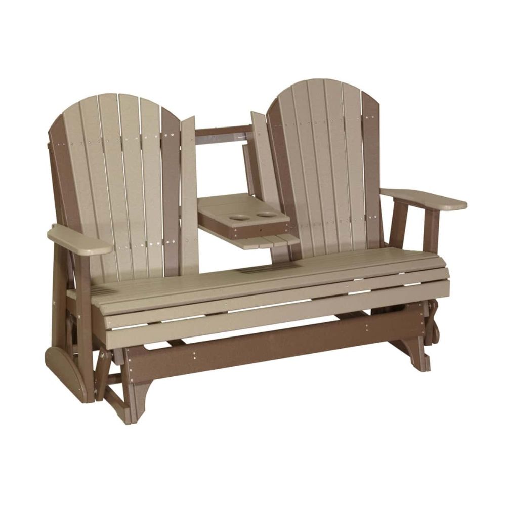 LuxCraft Adirondack 5-Foot HDPE Glider Bench