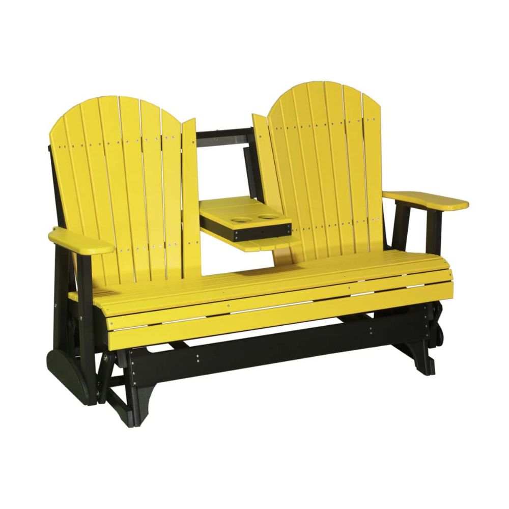 LuxCraft Adirondack 5-Foot HDPE Glider Bench