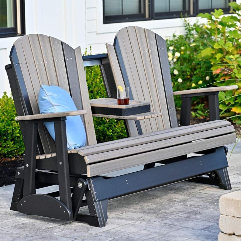 LuxCraft Adirondack 5-Foot HDPE Glider Bench