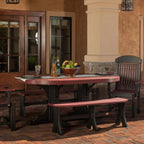 LuxCraft Poly Tables 72" Oval Bar Height Patio Table with Umbrella Hole