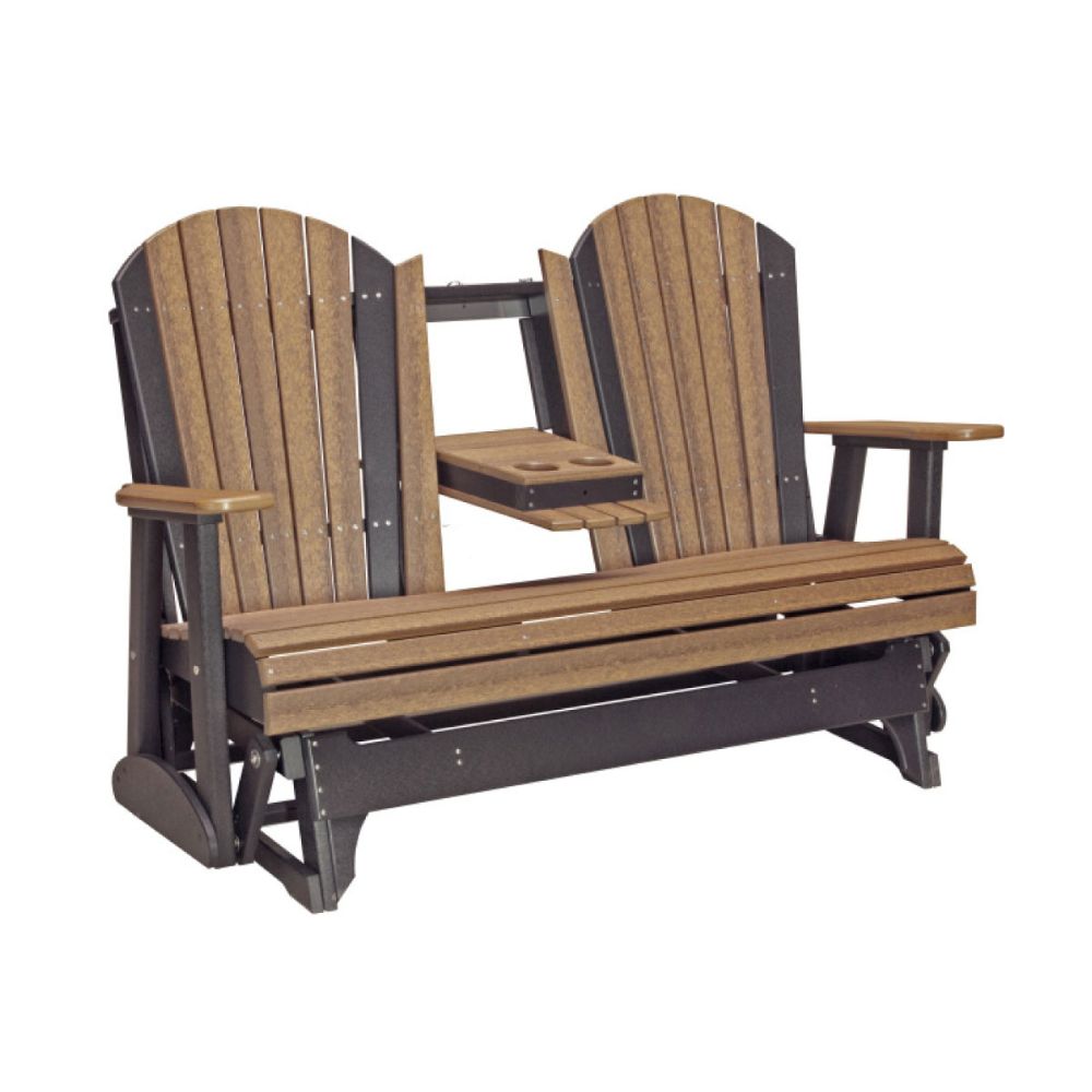 LuxCraft Adirondack 5-Foot HDPE Glider Bench