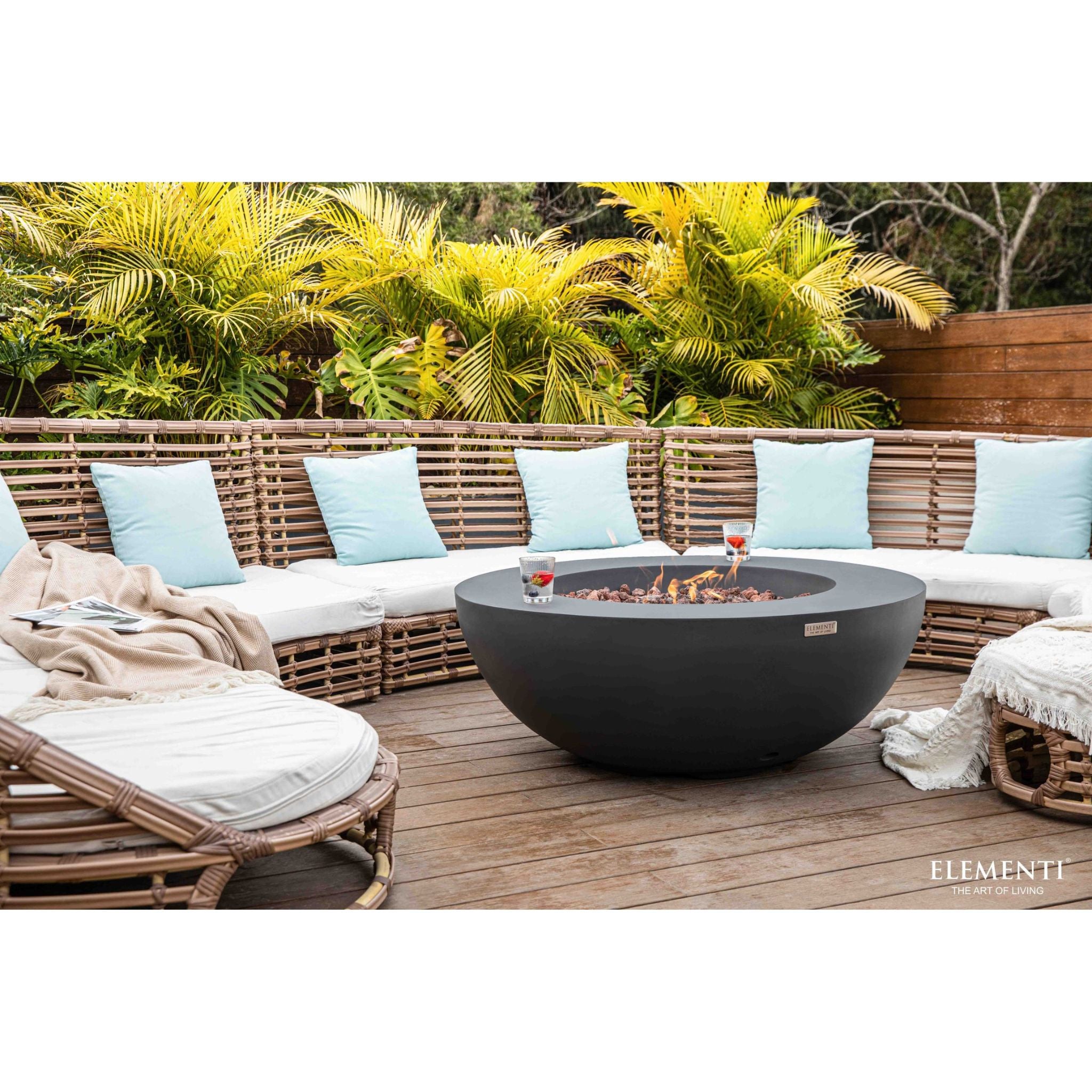 Elementi Lunar Bowl 42” Concrete Fire Table