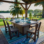 LuxCraft Lumin 79" Rectangular Dining Height Patio Fire Pit Table