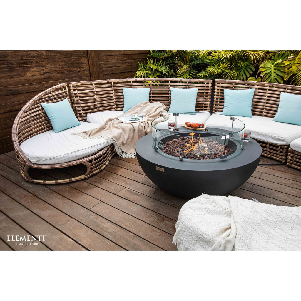 Elementi Lunar Bowl 42” Concrete Fire Table