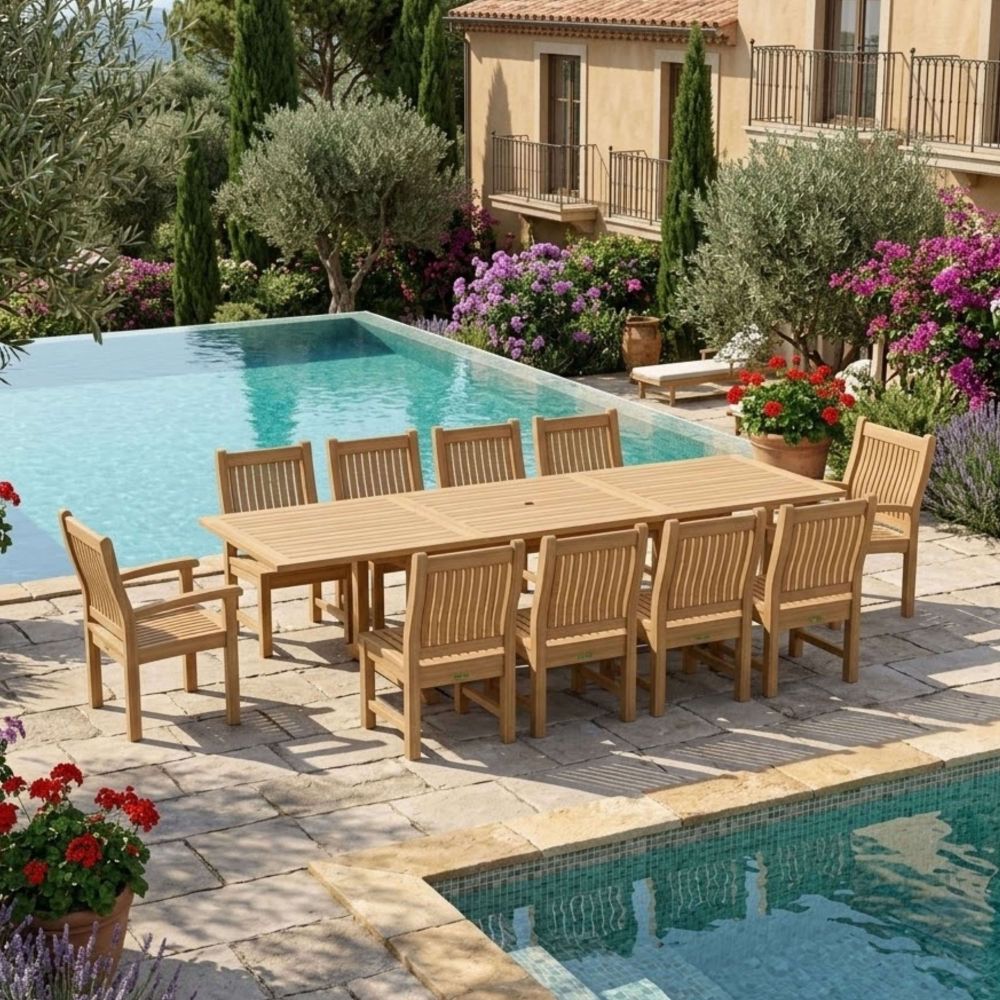 Anderson Teak Bahama Sahara 11-Piece 10' Rectangular Dining Set