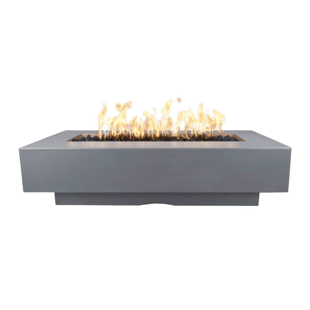 The Outdoor Plus Del Mar GFRC 96" Concrete Rectangle Fire Pit Table | 12V Electronic Ignition