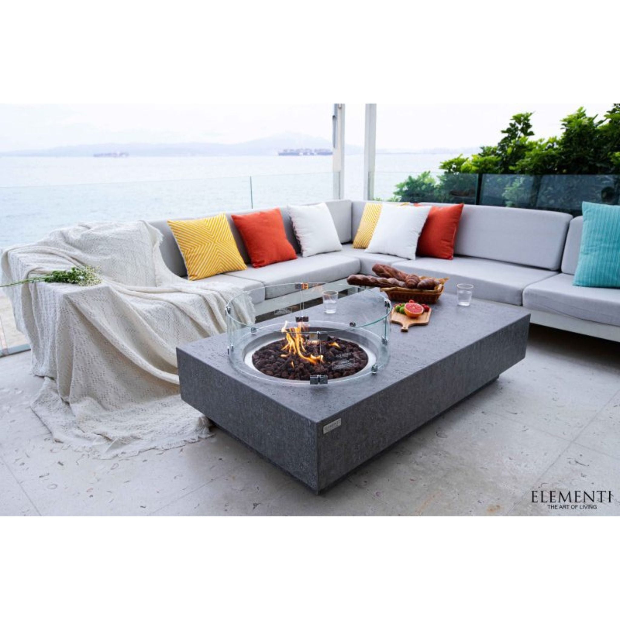 Elementi Metropolis 56” Concrete Fire Table