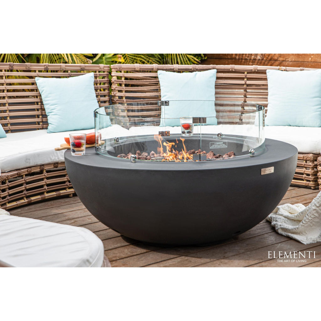Elementi Lunar Bowl 42” Concrete Fire Table