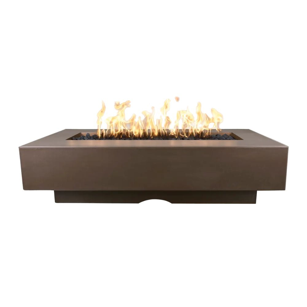 The Outdoor Plus Del Mar GFRC 96" Concrete Rectangle Fire Pit Table | 12V Electronic Ignition