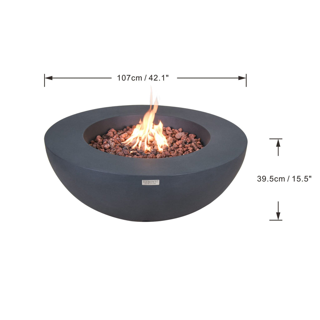 Elementi Lunar Bowl 42” Concrete Fire Table