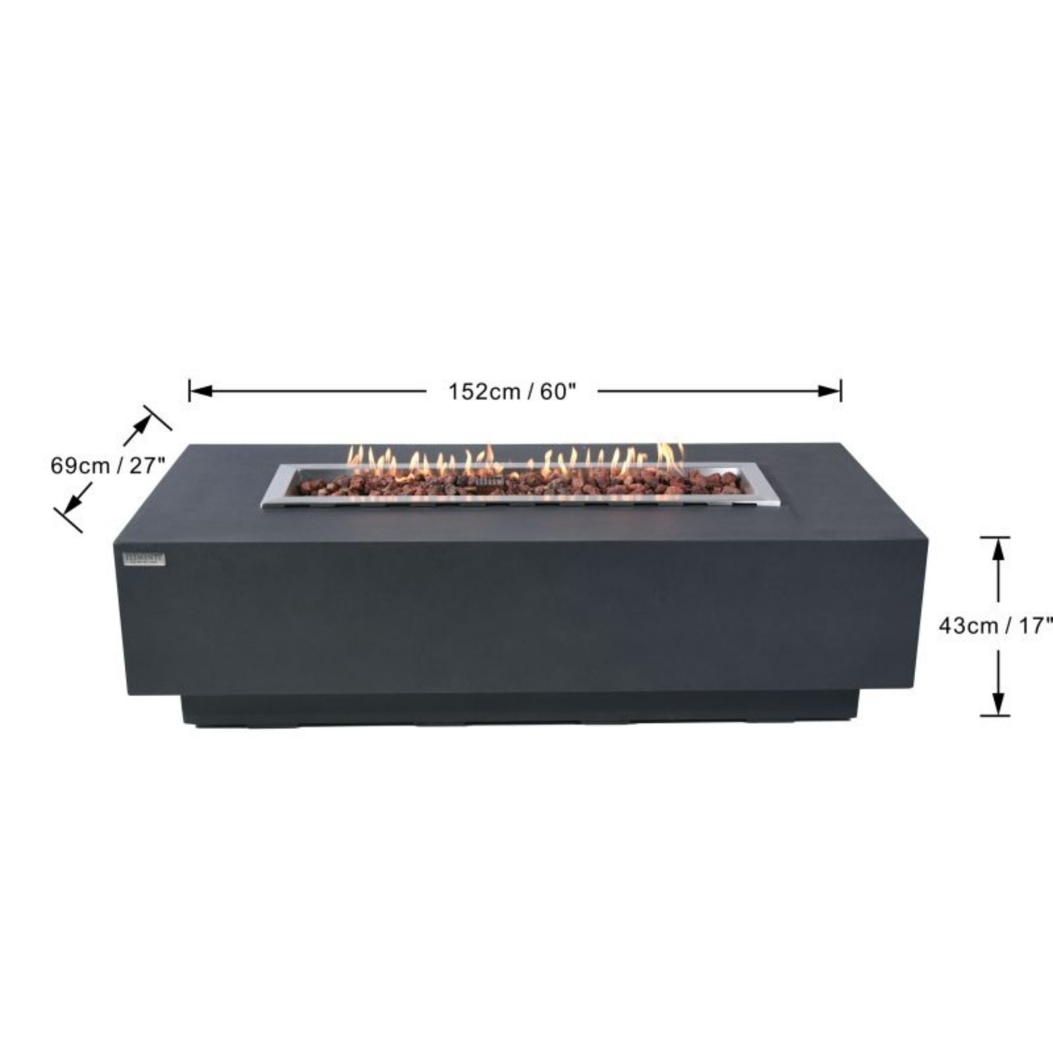 Elementi Granville 60” Concrete Fire Table