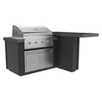 Videl Alta 72" L-shape BBQ Island with 36" 4-Burner Gran Fuego Power Coated Grill