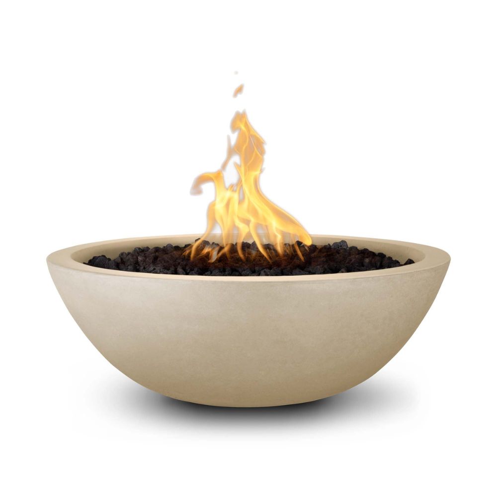 The Outdoor Plus Sedona 33" GFRC Concrete Round Fire Bowl | 12V Electronic Ignition