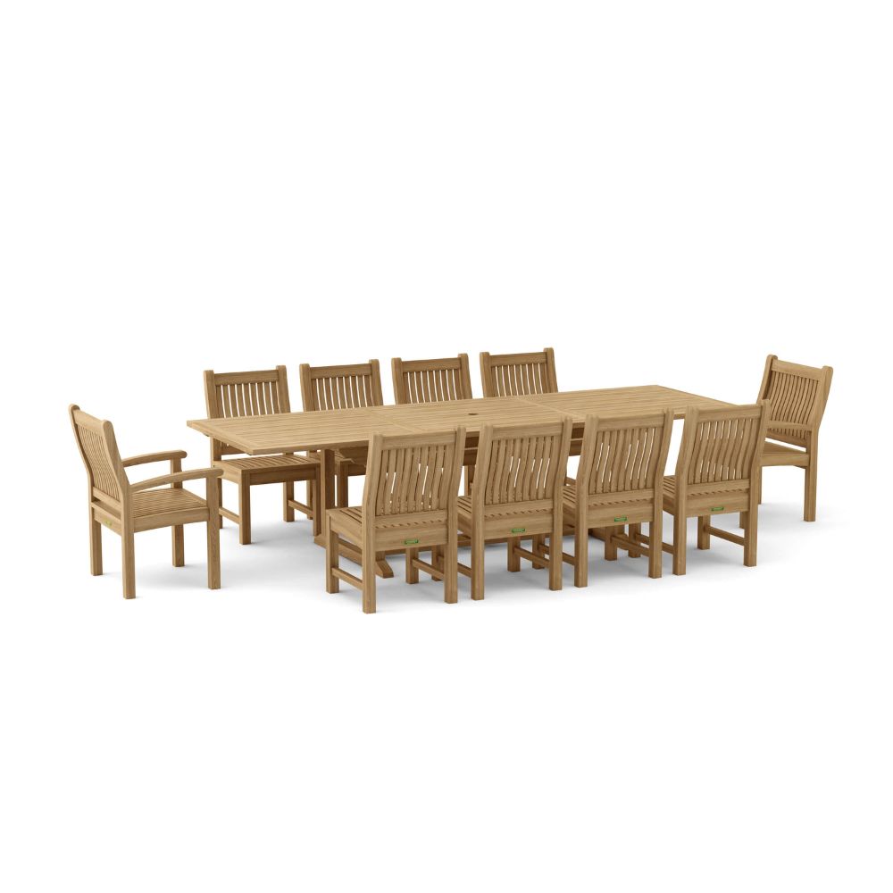 Anderson Teak Bahama Sahara 11-Piece 10' Rectangular Dining Set