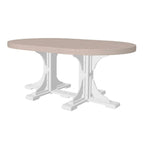 LuxCraft Poly Tables 72" Oval Outdoor Dining Table with Umbrella Hole