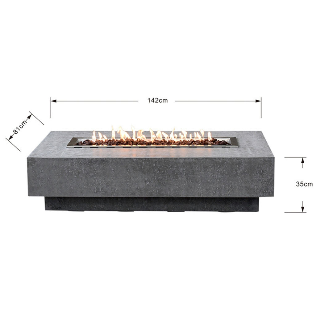 Elementi Hampton 56” Concrete Fire Table