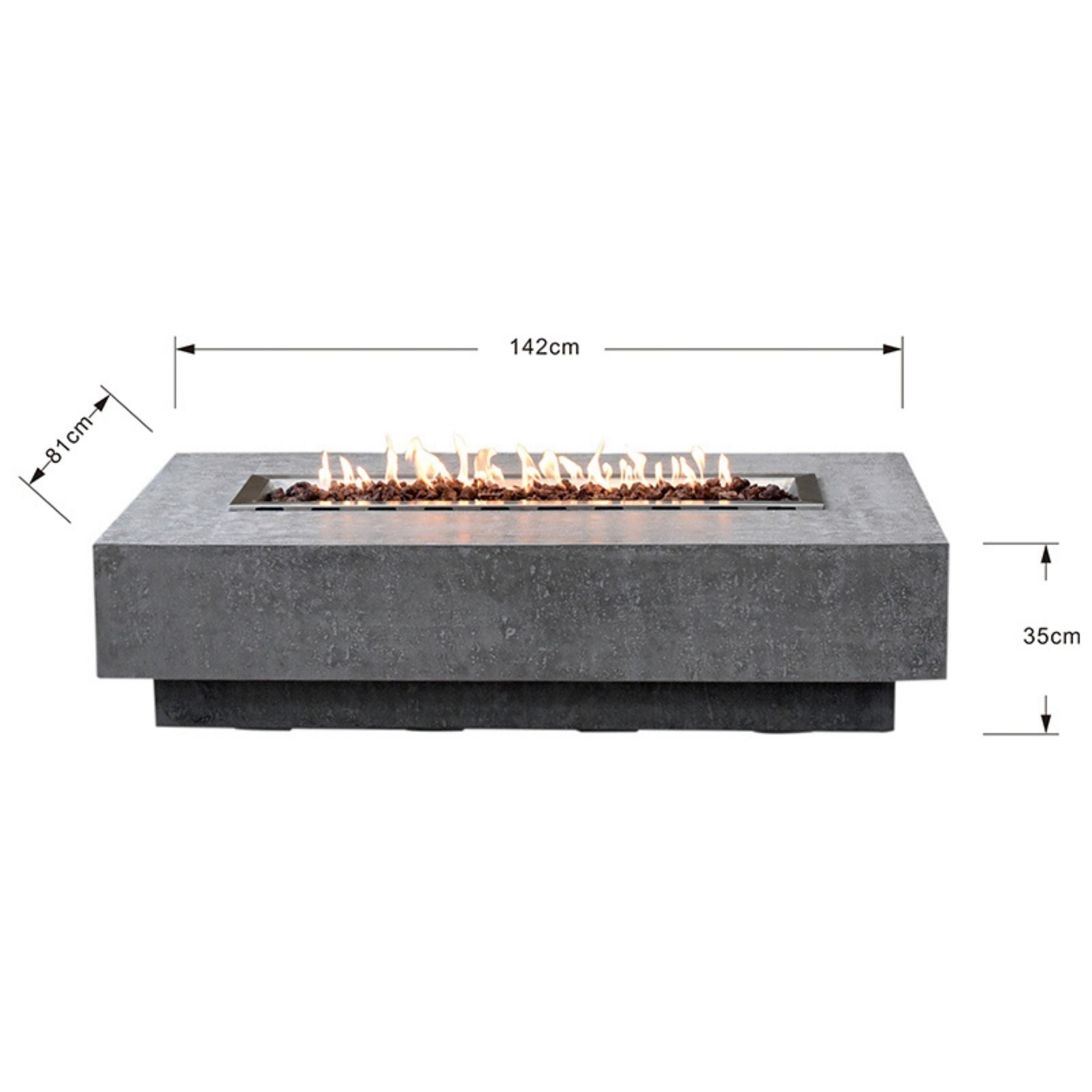 Elementi Hampton 56” Concrete Fire Table