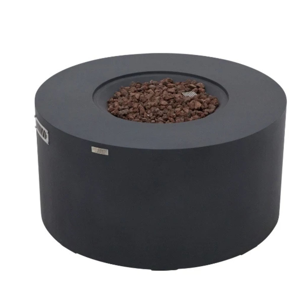 Elementi Pacaya Round Concreate Fire Pit Table, Hidden Propane Storage